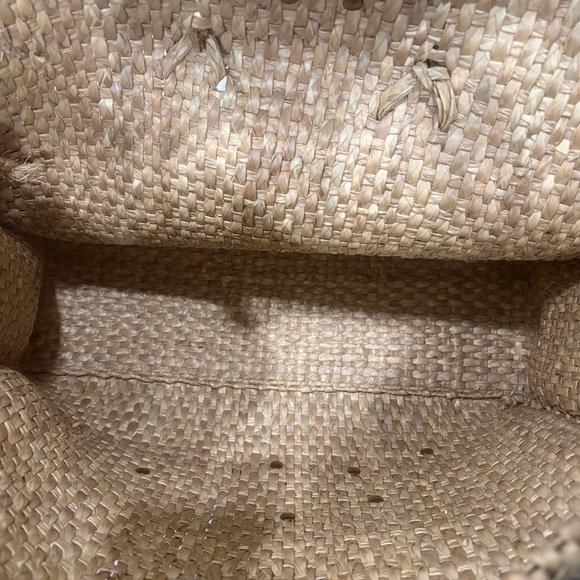 Vintage Woven Straw Tote with Whale Accents made in Mexico - Picture 6 of 6